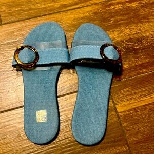 Blue jeans slide sandals size 10. Never worn no tags brand new.